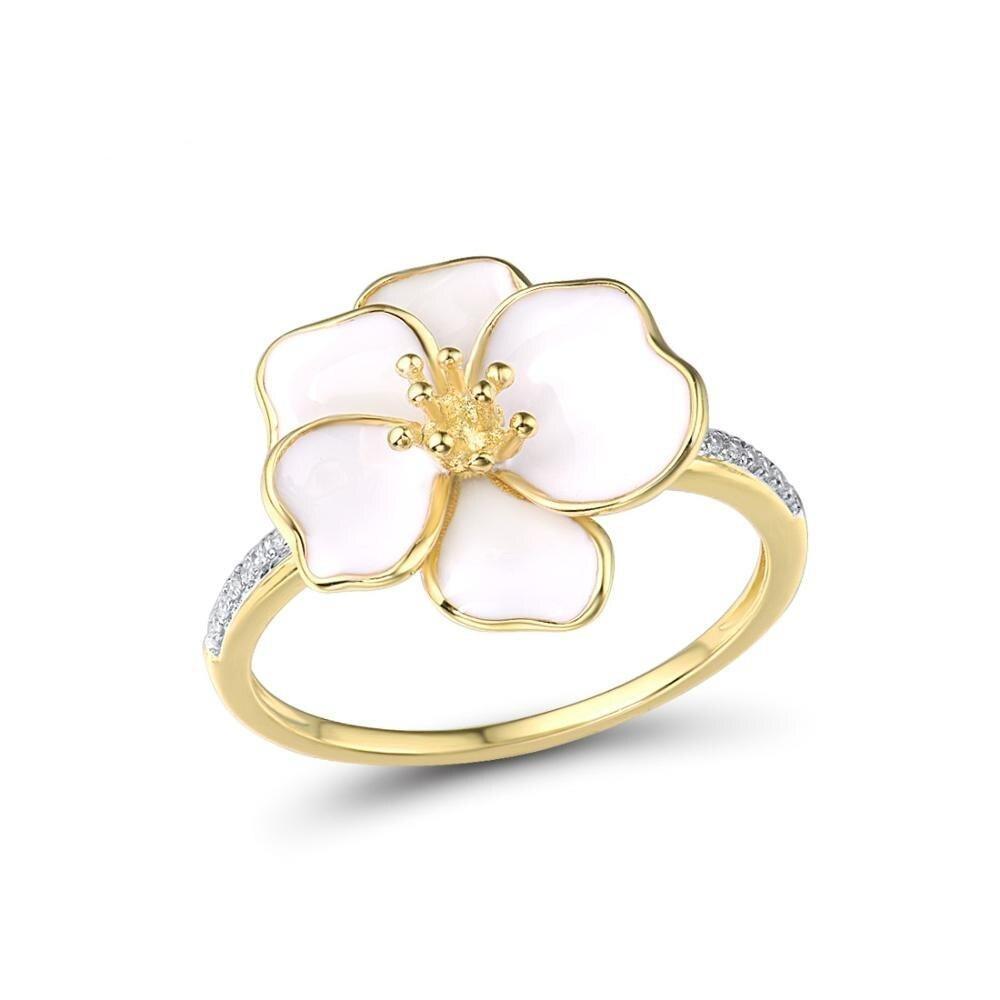 Bague Fleur Blanche Fleur Fleuri