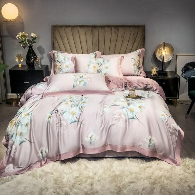 Housse de couette fleurie rose | Fleur&Fleuri