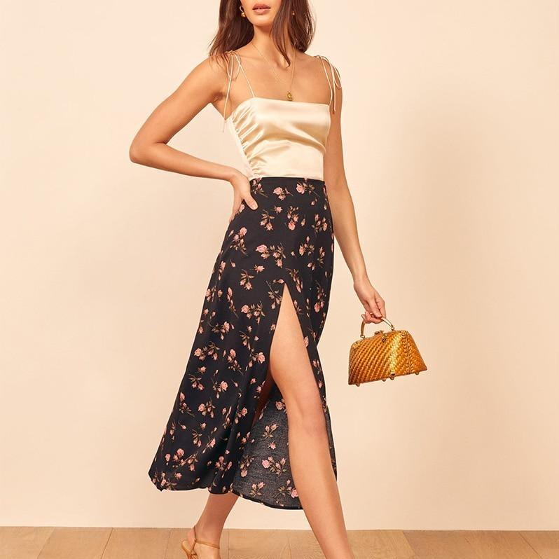 Jupe Fleurie Jupe Longue Tendance été 2020 Sale Jupe Jupe Taille