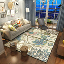 Tapis fleuri bleu