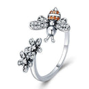 Bague Fleur abeille en argent