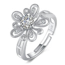 Bague fleur ajustable