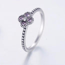 Bague fleur argent améthyste