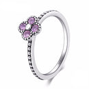 Bague fleur argent améthyste