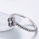 Bague fleur argent améthyste