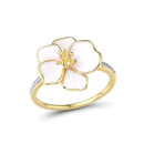 Bague fleur blanche