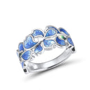 Bague fleur bleue en argent