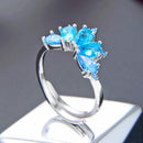 Bague fleur bleue