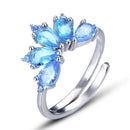 Bague fleur bleue
