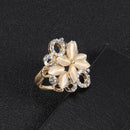 Bague fleur diamant or jaune