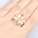 Bague fleur diamant or jaune