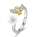 Bague fleur en nacre
