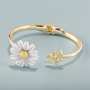 Bague fleur marguerite or jaune