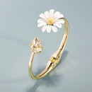 Bague fleur marguerite or jaune