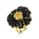 Bague fleur noire