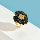 Bague fleur noire