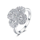 Bague fleur or blanc et diamants