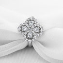 Bague fleur or blanc et diamants