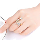 Bague fleur or & diamant