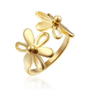 Bague fleur or jaune