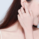 Bague fleur rose argent