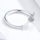 Bague fleur rose argent