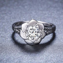 Bague fleur rose de luxe