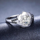 Bague fleur rose de luxe