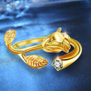 Bague fleur rose en or