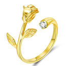 Bague fleur rose en or