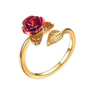 Bague fleur rouge