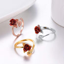 Bague fleur rouge