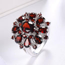 Bague fleur rubis