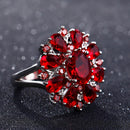 Bague fleur rubis