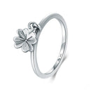Bague fleur trèfle en argent