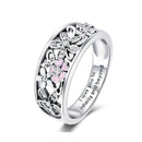 Bague fleurie en argent
