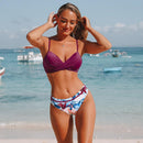 Bikini fleuri bordeaux