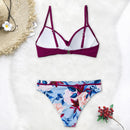 Bikini fleuri bordeaux