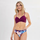 Bikini fleuri bordeaux