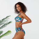 Bikini taille haute fleuri
