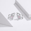 Boucle d'oreille coeur rose