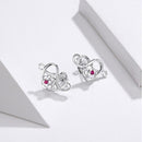 Boucle d'oreille coeur rose