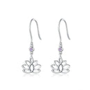 Boucle d'oreille fleur de lotus argent