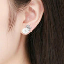 Boucle d'oreille fleur nacre