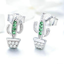 Boucles d'oreilles cactus en argent
