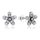 Boucles d'oreilles fleur or blanc