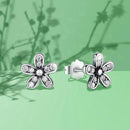 Boucles d'oreilles fleur or blanc