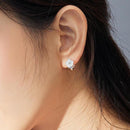 Boucles d'oreilles fleurs blanches