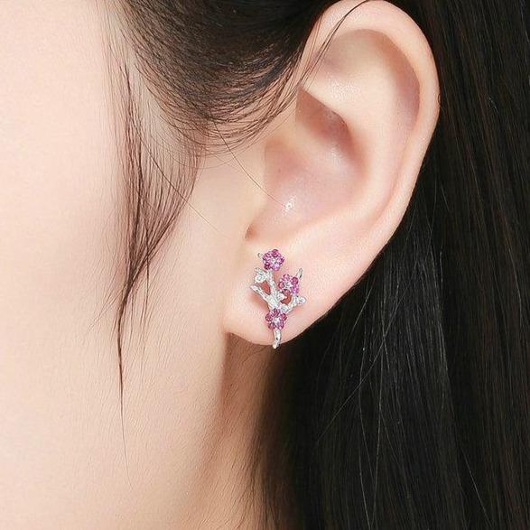boucles d'oreilles fleurs de cerisier
