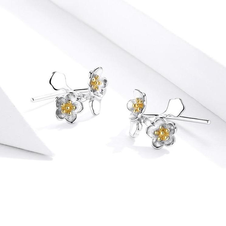 Boucles d'oreilles fleurs de frangipanier